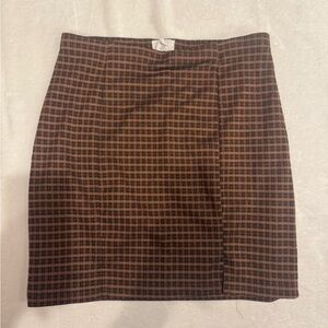 Full Tilt Brown Plaid Pencil Skirt